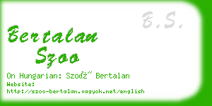 bertalan szoo business card